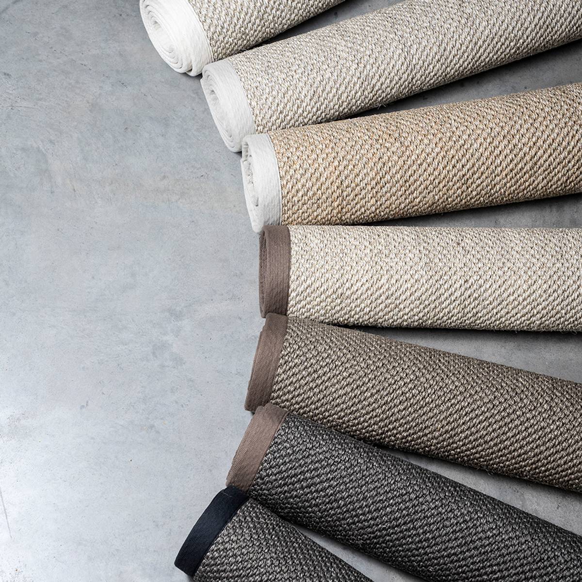 Sisal teppe (80x300 - Gråbrun/brun kant)