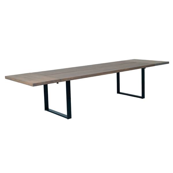 Hovedbilde Aspen avlangt spisebord (100x240(340) med tilleggsplater.Gråoljet heltre eik