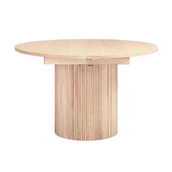 Hovedbilde Noor rundt spisebord ø150 (450) med 6 tilleggsplater (hvitvasket eik)