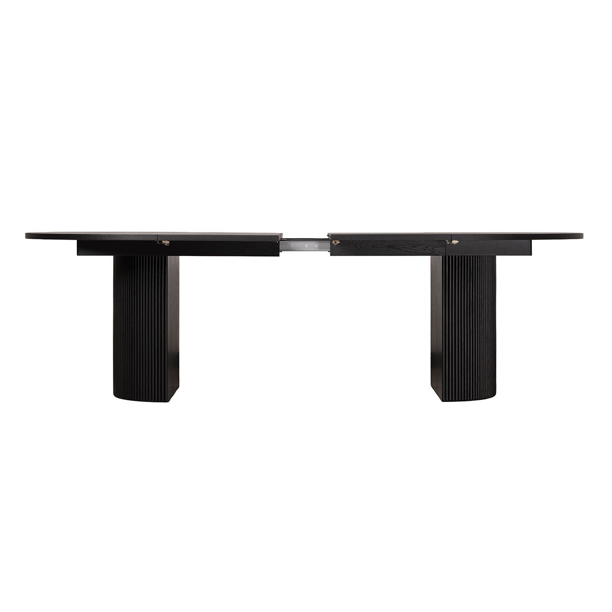 Noor rundt spisebord ø135 (285) med 3 tilleggsplater (sort eik)