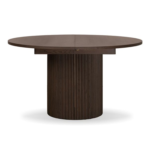 Hovedbilde Noor rundt spisebord ø150 (300) med 3 tilleggsplater (røkt eik)