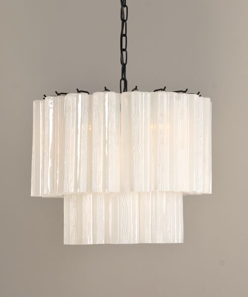 Hovedbilde Sezane Chandelier 2 lag (ø49) hvit / sort