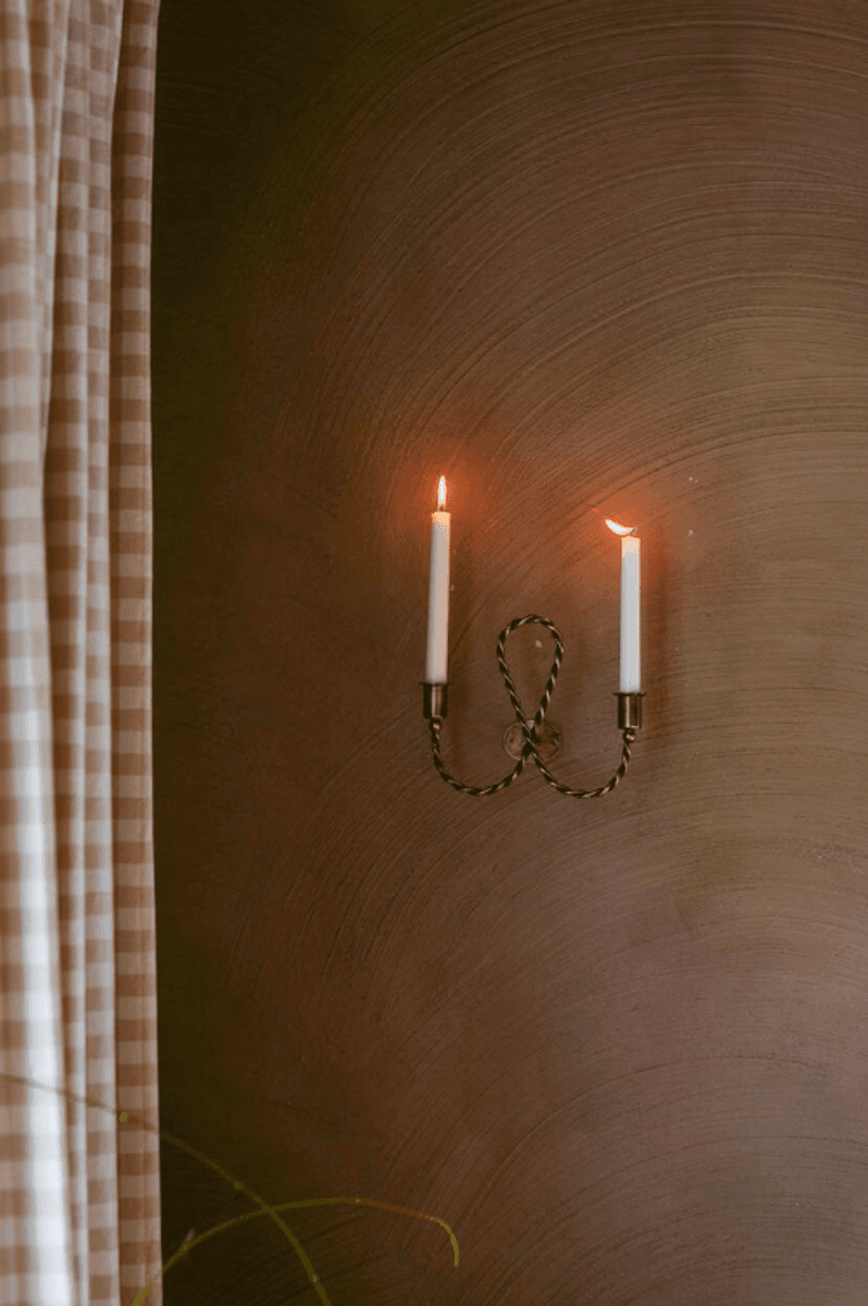 Vegglysestake Estelle Antik messing