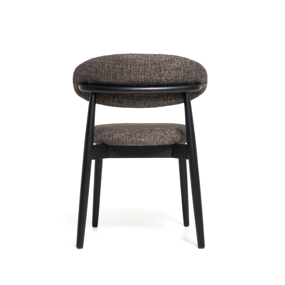 Malmø spisestol heltre sort eik (stoff Lola mørk brun melert)