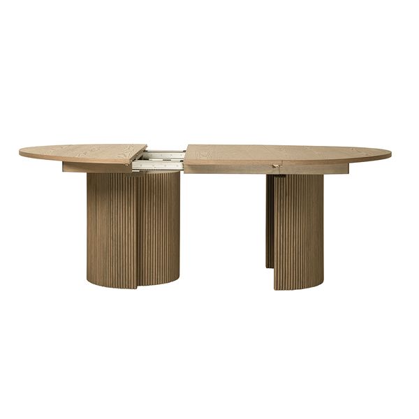 Hovedbilde Noor rundt spisebord ø150 (450) med 6 tilleggsplater (gråoljet eik)