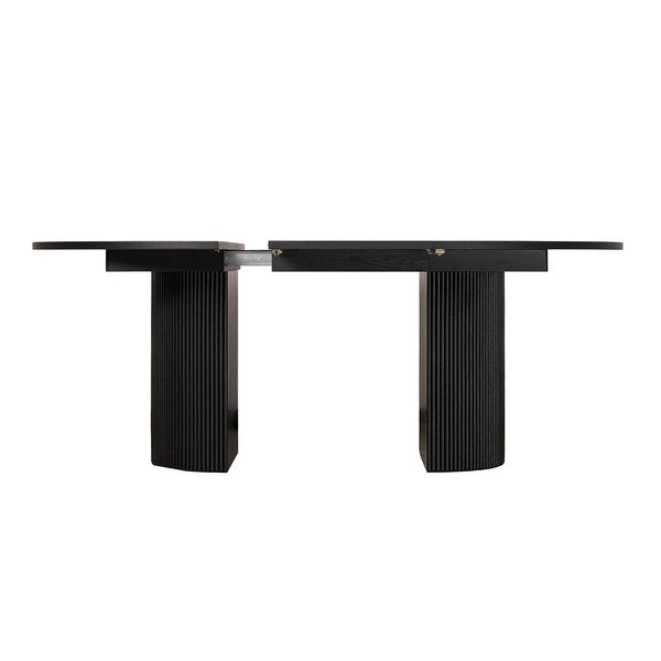 Hovedbilde Noor rundt spisebord ø120 (270) med 3 tilleggsplater (sort eik)